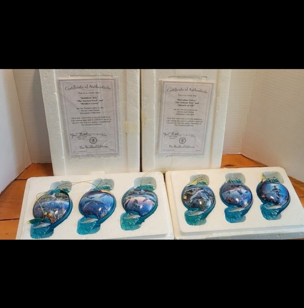 Bradford Editions Porcelain Ornament Dolphins